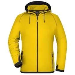 Damen Raglan Fleecejacke JN570, gelb/carbon, Größe L - gelb - L