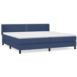 vidaXL Boxspringbett mit Matratze Blau 200x200 cm Stoff