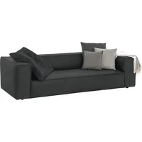 3-Sitzer W.SCHILLIG "around-the-block" Sofas Gr. B/H/T: 260cm x 66cm x 104cm, Longlife fabric Flachgewebe T88, schwarz (black t88) mit eleganter Biese, Federkern