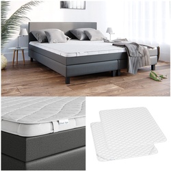 VitaliSpa Matratzenschoner Topper Matratzen-Auflage weiß für Boxpspringbett