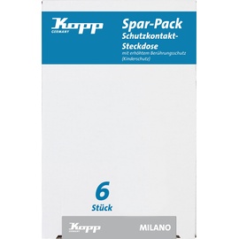 Kopp Spar-Pack: 6 Schutzkontakt-Steckdosen mit erhöhtem Berührungsschutz, anthrazit,912115018