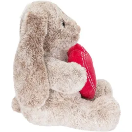Brubaker Hase Kuscheltier mit Herz Rot und Schlappohren - I Love You - 28 cm Plüschhasen Geschenk - Stofftier Kuschelhase - Plüschtier Grau Braun