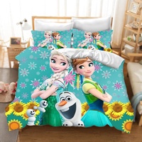 DDONVG Frozen Bettwäsche 135x200 Eiskönigin Anna ELSA Olaf Bettbezug Kinder Mikrofaser Bettwäsche Mit Reißverschluss Und Kissenbezug (7,135 X 200 cm 50 x 75 x 1)