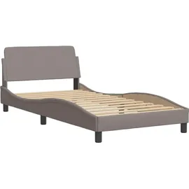 vidaXL Bettgestell mit LED ohne Matratze Taupe 100x200 cm Stoff