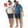 H.I.S. Pyjama gestreift Blau/Grau 52/54 (L)