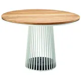 Solpuri Grid Gartentisch Ø 110 x 75 cm Grau/Weiß