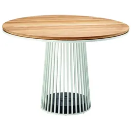 Solpuri Grid Gartentisch Ø 110 x 75 cm Grau/Weiß