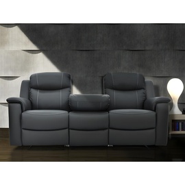 vente-unique Relaxsofa Leder 3-Sitzer - Anthrazit - evasion