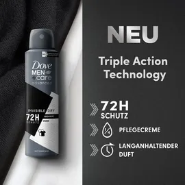 Dove Men+Care advanced Anti-Transpirant Invisible Dry gegen weiße Spuren schützt 72 Stunden vor Körpergeruch und Schweiß 150 ml 8 Stück