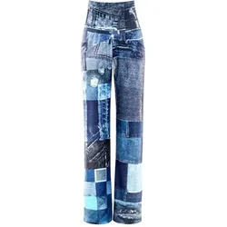 WINSHAPE Damen Functional Comfort Culottes CUL101C, patchwork blue, M