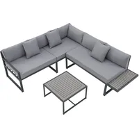 Juskys St. Tropez Lounge-Set Dunkelgrau
