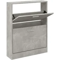 VidaXL Schuhschrank Betongrau 59x17x81 cm Holzwerkstoff