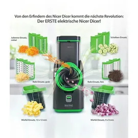 Genius Nicer Dicer Electro Gemüsereibe 25-tlg. Schwarz/Grün