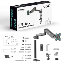 ONKRON G75-B Monitor Halterung Schwenkarm Schwarz