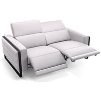 Sofanella 2-Sitzer Leder Deltona, Relaxsofa, Designsofa, Designer Couch, Italienisches Sofa, 2er Sofa weiß