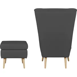 Home Affaire "Sallito, TV-Sessel, Ohrensessel mit", grau, B:76cm H:109cm T:85cm, Struktur Hahnentritt (67% Polypropylen, 33% Polyester);Samtoptik (100% Polyester);Fellimitat (100% Polyester);Samtcord (92% Polyester, 8% Polyamid);Struktur (100%