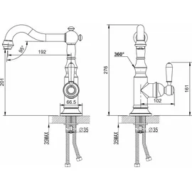 PaulGurkes Nostalgie Waschtischarmatur Schwarz