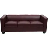 MCW Couch Kunstleder 3-Sitzer + 2-Sitzer + Sessel Rot/Braun