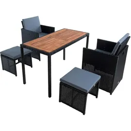 Estexo Polyrattan Set 4-tlg. Schwarz