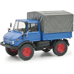 Schuco 450314900 - Unimog 406 mit Plane, 1:43 - Modellauto
