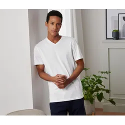 Tchibo - 2 T-Shirts mit V-Ausschnitt - Herren - Gr. XL - weiß