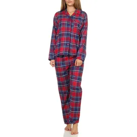 Creative by Normann Flanell Pyjama kariert Blau 36/38