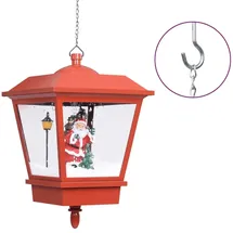 vidaXL Weihnachts-Hängelampe 1-flg. 27 cm rund/Rot