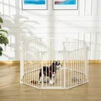 PawHut Welpenauslauf Schutzgitter 8 Paneele 60x76 cm Weiß