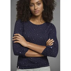 KangaROOS Langarmshirt in marine-gemustert, | Gr. 44/46,