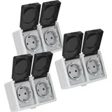 ETT Doppelsteckdose 3 St. Grau