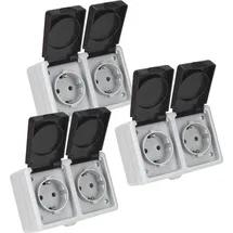 ETT Doppelsteckdose 3 St. Grau