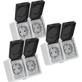 ETT Doppelsteckdose 3 St. Grau