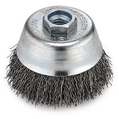 Topfbürste, Stahldraht 0,3mm gewellt, M 14, ø60mm