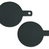 hausleben Servierplatte 2 Stück Schieferplatte rund mit Griff &, (1-tlg), Aufhänger – Ø 23 cm – Stilvoll Servieren & Dekorieren