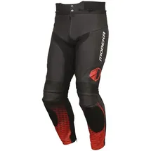 Modeka Yron Motorrad Lederhose, schwarz-rot, Größe 56
