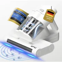 Milbensauger Matratze mit UV-C & HEPA Filter – Matratzensauger gegen Milben im Bett – Staubsauger gegen Hausstaubmilben für Allergiker – Mil... - Weiß