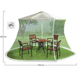 Infactory Moskitonetz für Sonnenschirme 330 x 250 cm Weiß