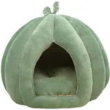 Qiwieod Katzenbetthöhle, Flauschiges Katzenbett, Kürbiss-Katzenhaus, Höhle Mit Kapuze, Für Den Winter, Warm, Schlafkissen, Halloween-Katzenhaus, Kuschelhöhle Für Katzen Geschlossenes Katzenbett