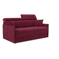 Miryam Schlafsofa Mit Matratze Mit Verstellbaren Kopfstützen Aus Weichem, Fleckenabweisendem Stoff T31 189 Cm Burgunder