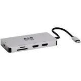 Eaton Power Quality Eaton USB-C Dock Dual Display 4K 60 Hz Hdmi USB 3.2 Gen 1 USB-A Hub Gbe Memory Card 100w P