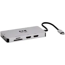 Eaton Power Quality Eaton USB-C Dock Dual Display 4K 60 Hz Hdmi USB 3.2 Gen 1 USB-A Hub Gbe Memory Card 100w P