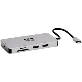 Eaton Power Quality Eaton USB-C Dock Dual Display 4K 60 Hz Hdmi USB 3.2 Gen 1 USB-A Hub Gbe Memory Card 100w P