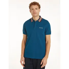 Tommy Hilfiger Poloshirt »GIFTING POLO RWB COLLAR REG POLO«, Streifen an Kragen und Bündchen blau