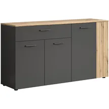 trendteam Sideboard Esteban anthrazit Eiche Nachbildung B/H/T: ca. 150x83x42 cm - anthrazit, Eiche