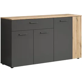 trendteam Sideboard Esteban anthrazit Eiche Nachbildung B/H/T: ca. 150x83x42 cm - anthrazit, Eiche