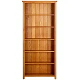 vidaXL Bücherregal 6 Fächer 80x22,5x180 cm Massivholz Eiche