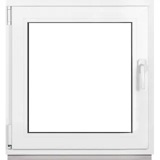 Framex Kellerfenster Fenster Kunststofffenster Weiß Breite x Höhe 75 x 80 cm (750 x 800 mm) 2fach (32 mm) Dreh Kipp DIN Links - Premium - Weiß