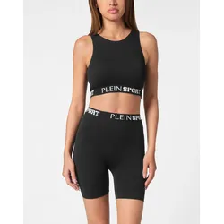 Lauftop PLEIN SPORT "Logo", Kinder, Gr. M, schwarz (02, schwarz), Obermaterial: 94% Polyamid, 6% Elasthan, Tops