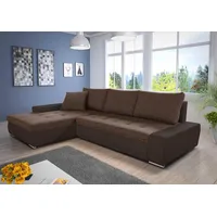 Ecksofa mit Schlaffunktion Faris - Couch mit Bettkasten, Big Sofa, Sofagarnitur, Couchgarniitur, Polsterecke (Braun + Braun (Madryt 128 + Inari 24)... - Braun