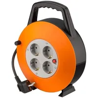 Goobay Kabeltrommel 15 m mit 4 Schutzkontakt-Steckdosen und Überlastschutz